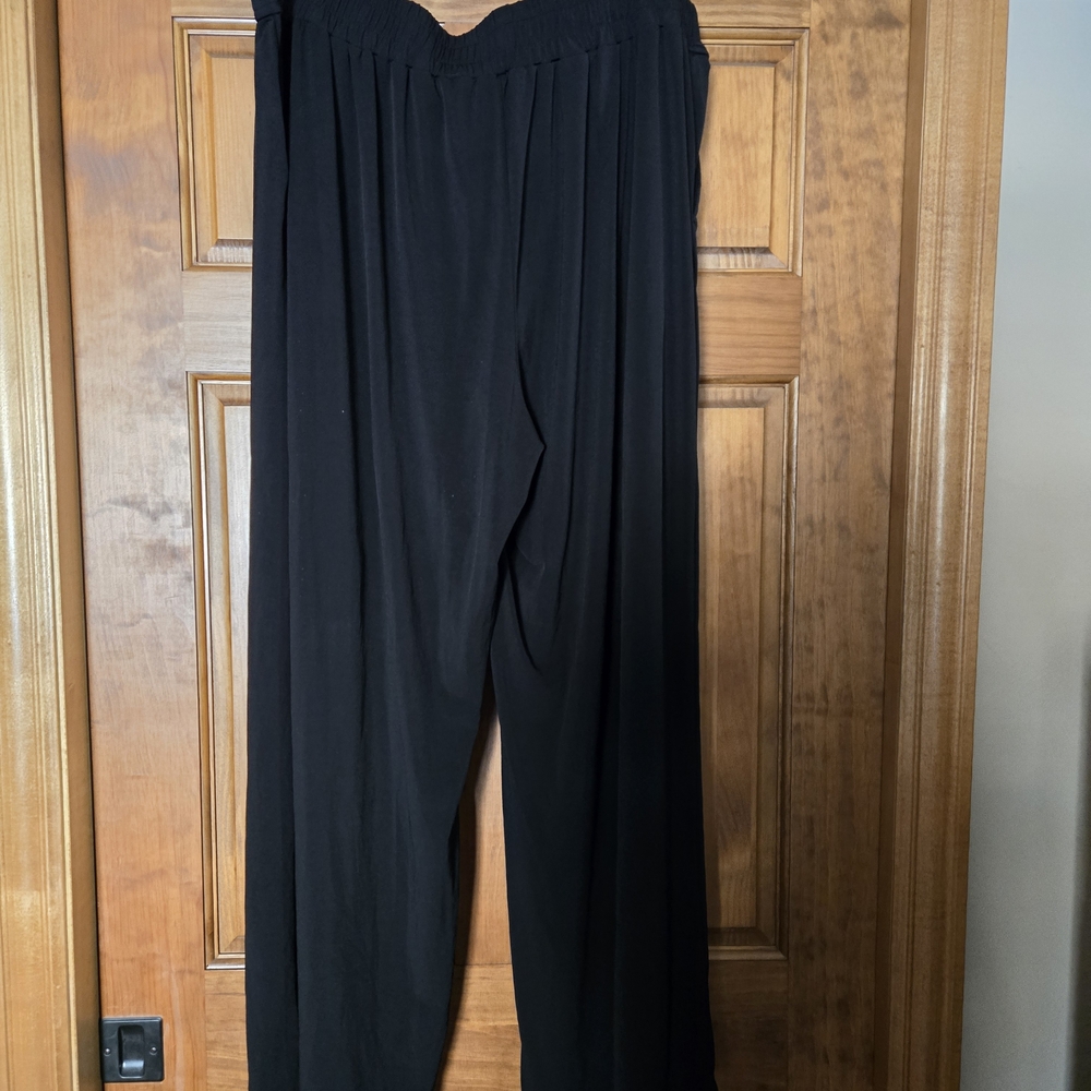 THREE DOTS Black Wide Leg Women's Pants Side Pockets Inseam 29.5 XXL - Picture 3 of 4